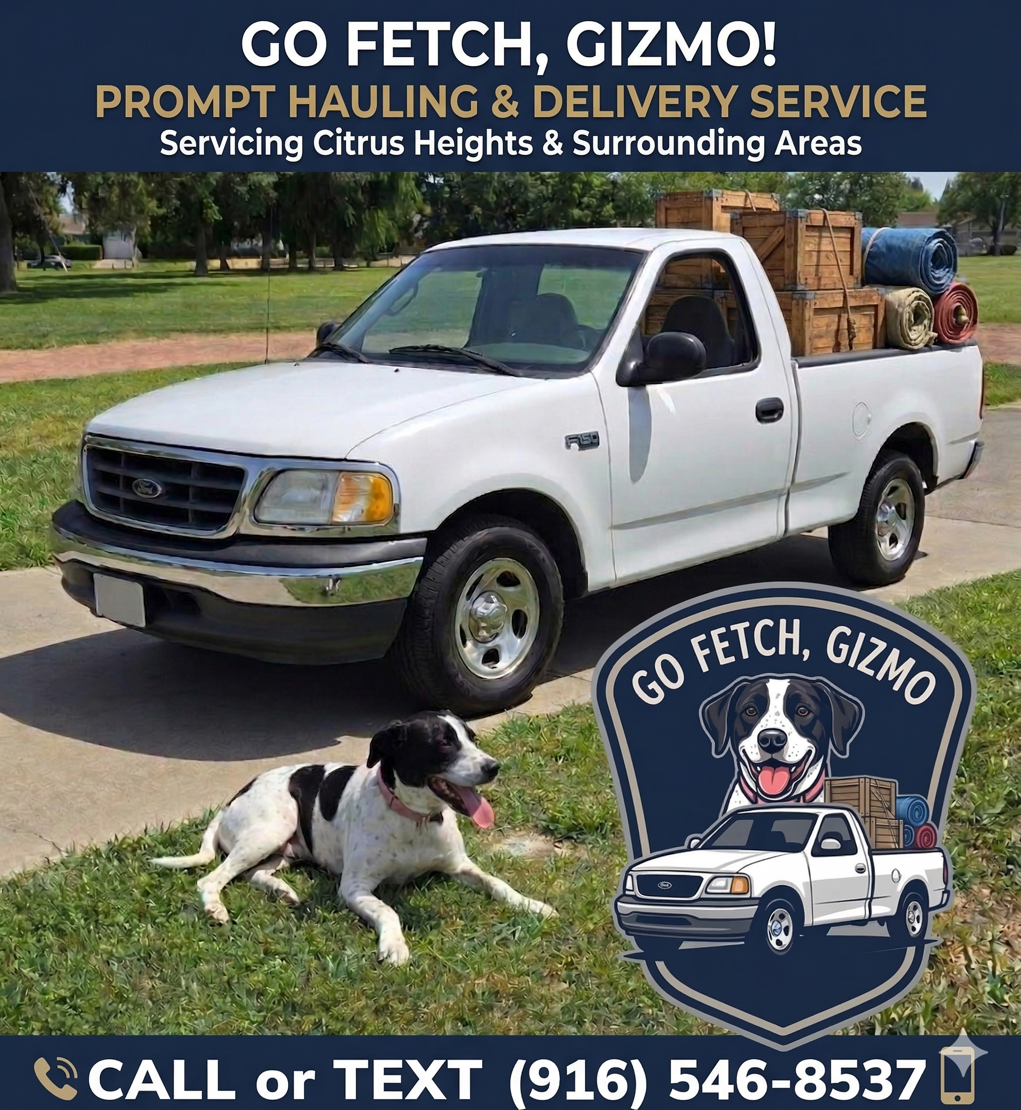 Brandon and Gizmo with the Go Fetch truck